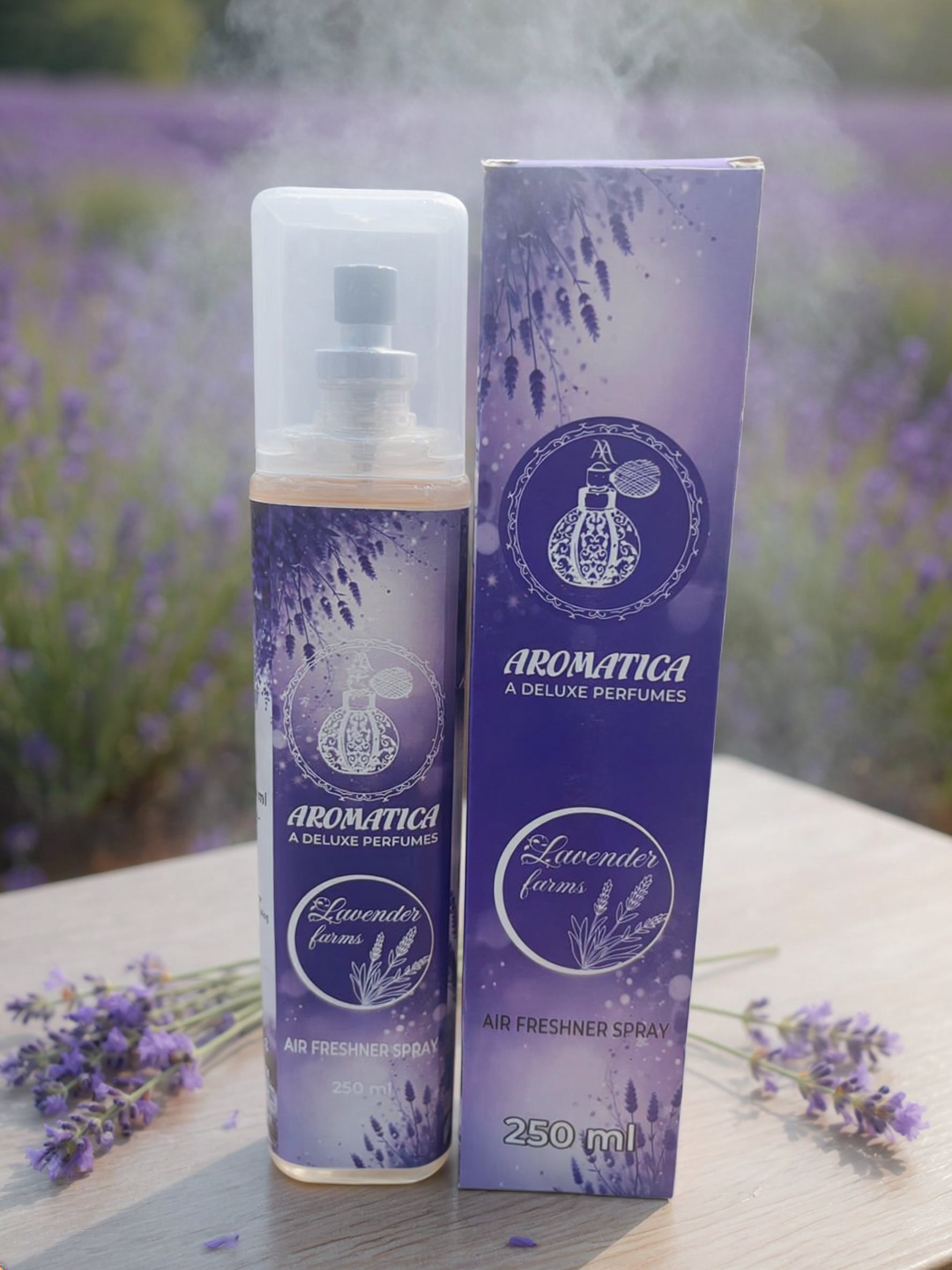 Lavender Farms Premium Air Freshener Spray.